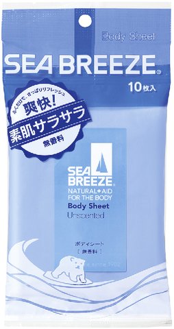 【送料無料・まとめ買い×10】資生堂 SEABREEZE ( シーブリーズ ) ボディシート ( 無香料 ) S ( 内容量:10枚 ) ×10点セット ( 4901872444786 )