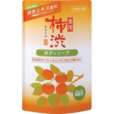 熊野油脂 薬用 柿渋ボディソープ 詰替用　３５０ＭＬ　お肌と同じ弱酸性 ( 柿渋石鹸 ) ( 4513574016545 )