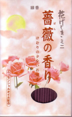 【送料込】カメヤマ 花げしき 薔薇の香り ミニ寸 ( アロマ香 線香　煙の少ないタイプ ) ×100点セット　★まとめ買いでお得！ケース販売 ( 4901435955452 )