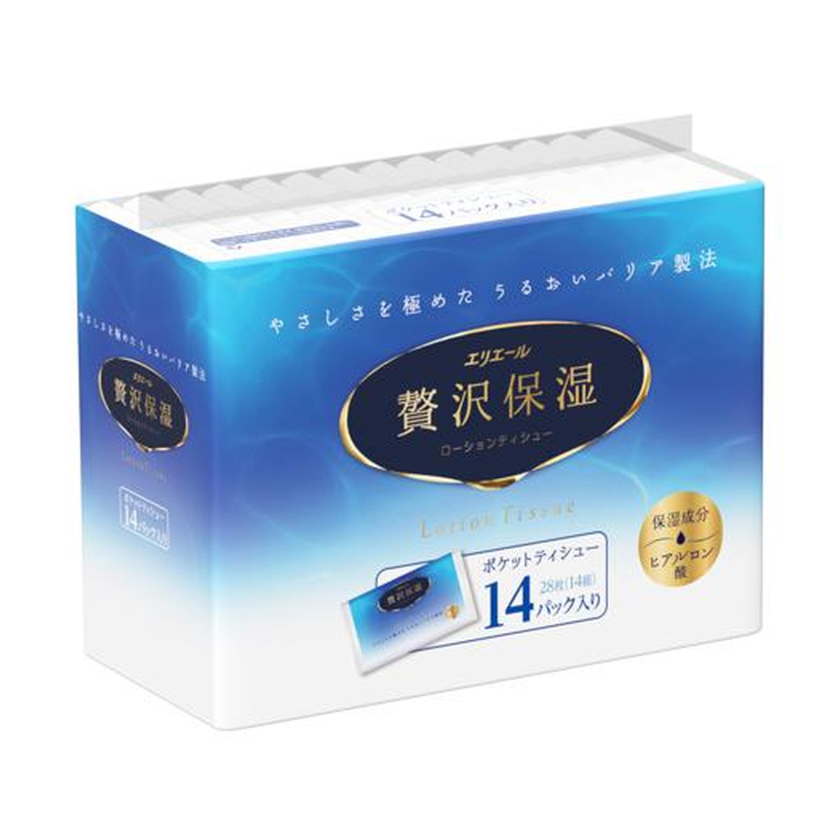 【送料込・まとめ買い×016】エリエール 贅沢ぜいたく保湿 ポケット 　 １４Ｗ１４Ｐ ×016点セット（4902011714432）
