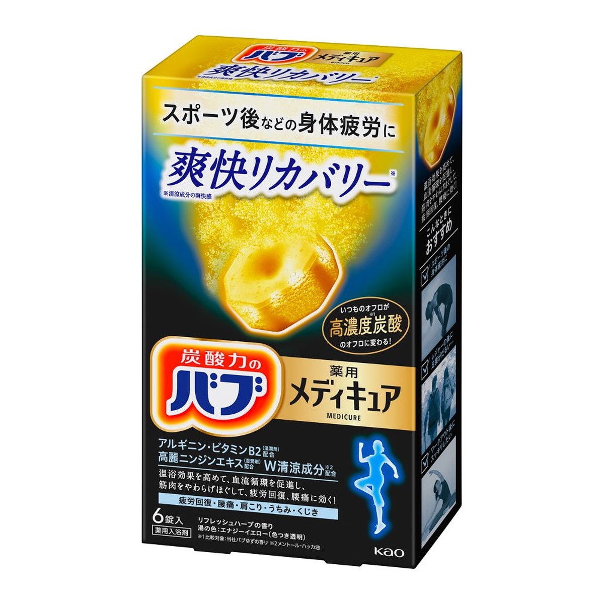 【送料込・まとめ買い×6個セット】花王 バブ 薬用 メディキュア 爽快リカバリー 6 錠