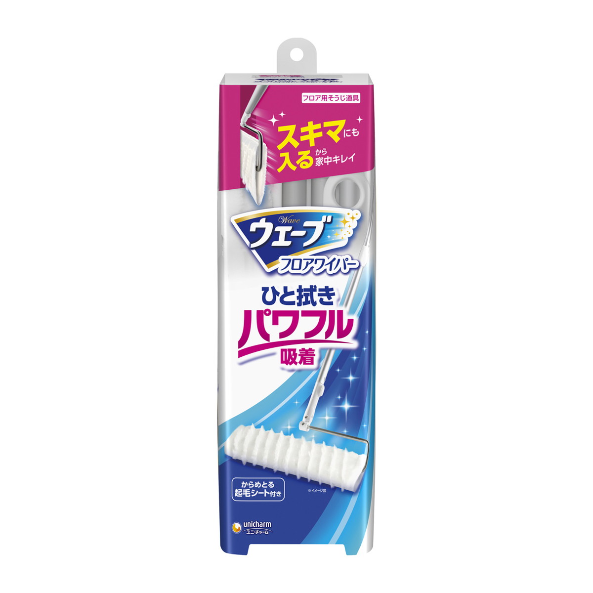 【送料込・まとめ買い×8点セット】ユニ・チャーム ウェーブ フロアワイパー 本体 1本入(4903111464258)