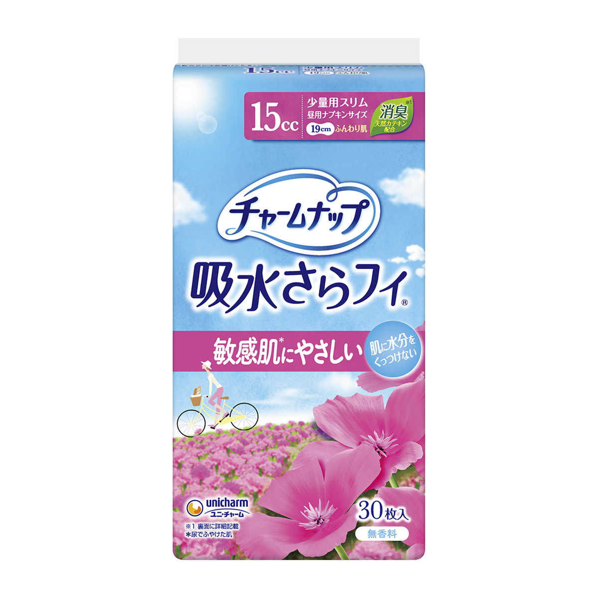 【送料込】ユニ・チャーム チャームナップ ふんわり肌少量用 30枚×24点セット ( 計720枚 ) ( 吸水ケア専用品 ) 昼用ナプキンサイズ。少量用スリム。15cc尿ケア。19cm。無香料 ( 4903111917334 )|姫路流通センター