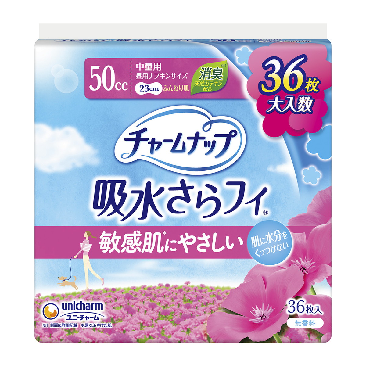 【送料無料・まとめ買い×10】ユニ・チャーム チャームナップ 尿ケアナプキン 中量用50cc 無香料 羽なし 23cm 吸水さらフィ ふんわり肌タイプ【軽い尿モレの方】×10点セット ( 4903111949182 )|姫路流通センター