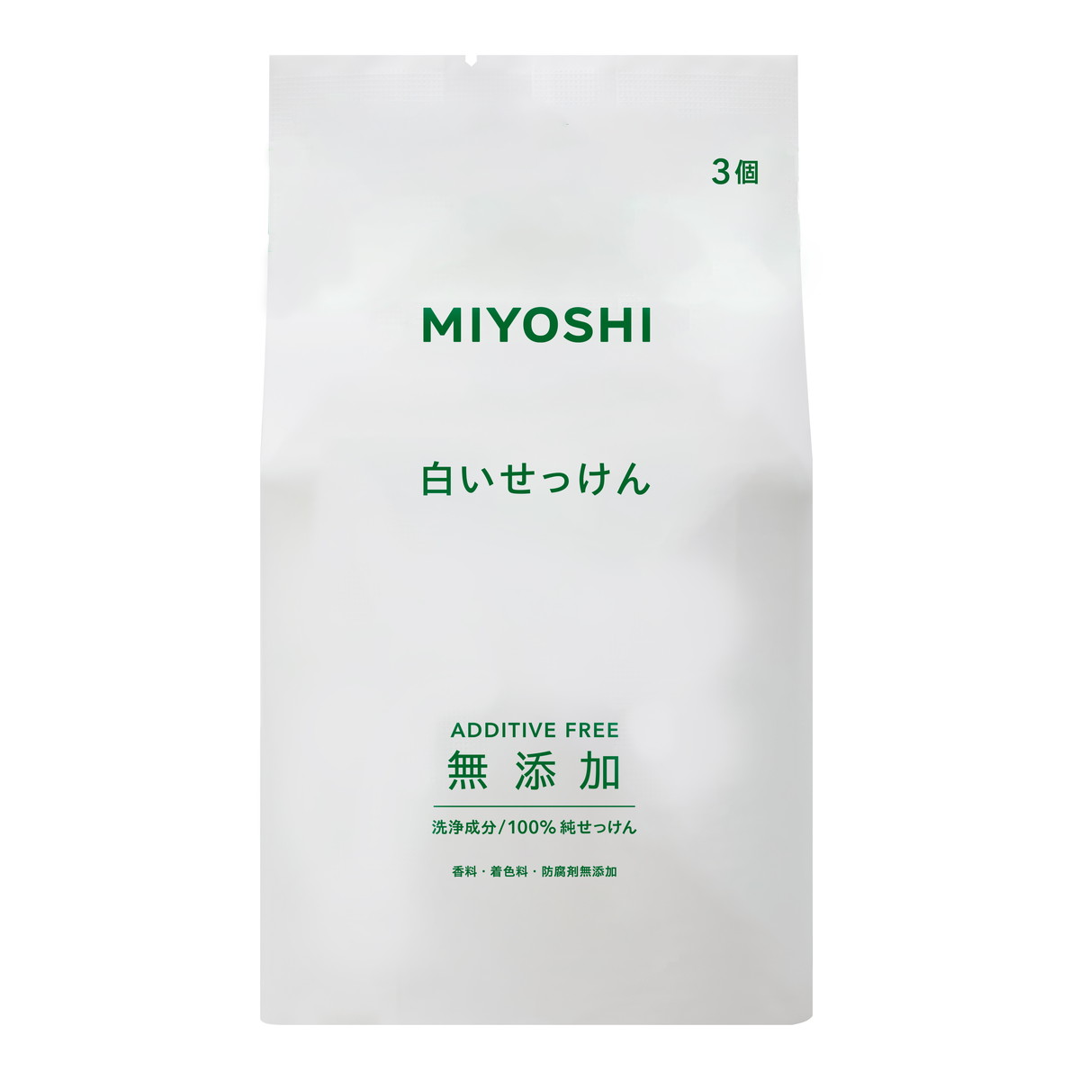 【送料込・まとめ買い×30個セット】ミヨシ石鹸 MIYOSHI 無添加 白いせっけん 108g×3個入 ボディ用