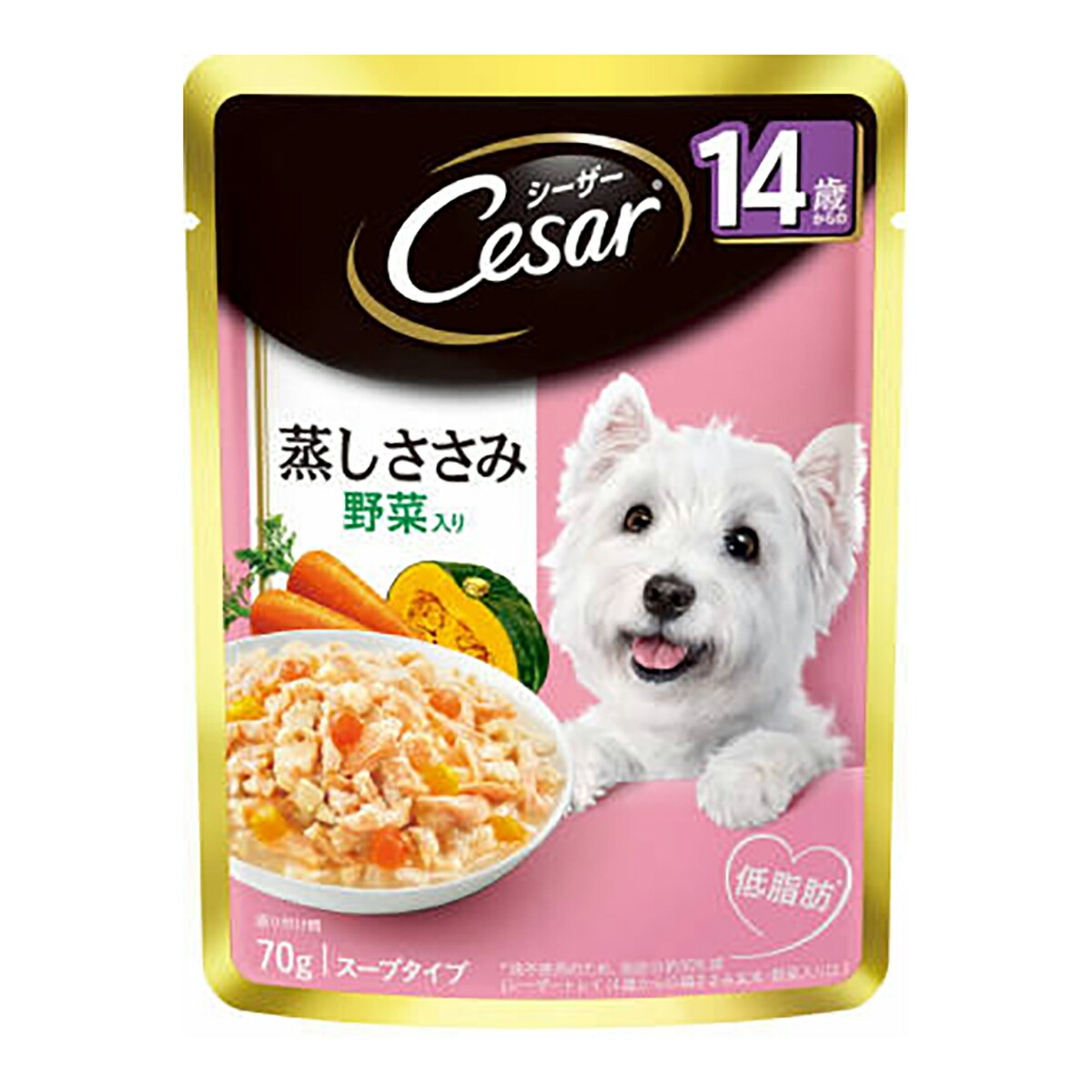 お買い得 ヘルシーで美味しい毎日のお食事 70g 14歳からの 送料込 まとめ買い 160 野菜入り シーザー ７０ｇペットフード 蒸し ささみ シーザー 犬用食品 フード おやつ ドッグフード 缶 パウチ 一般食 レトルト パウチ 送料込 まとめ買い 160 シーザー