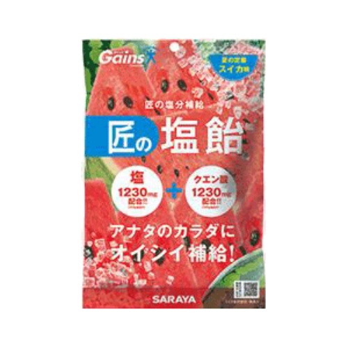 サラヤ Gains 匠の塩飴 スイカ味 100G(食品　キャンディー)（4973512277467 ）