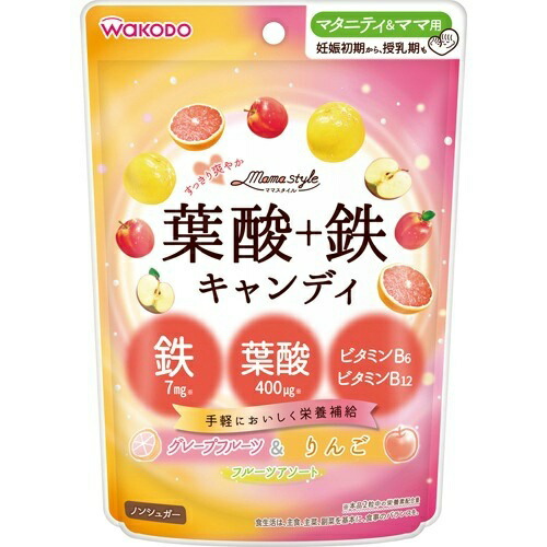和光堂 ママスタイル 葉酸 鉄 キャンディ 78g(4987244182104)