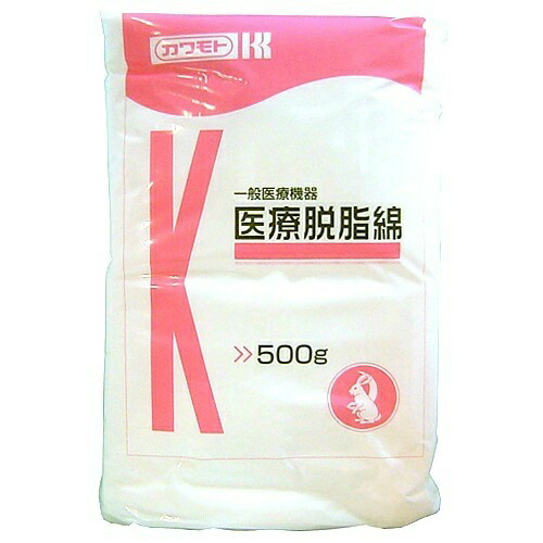 【送料込・まとめ買い×6個セット】カワモト 医療脱脂綿 平 500g