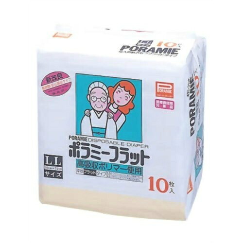 送料込 まとめ買い 24個セット 送料込 介護用品 川本産業 ポラミーフラット ポラミーフラット 紙オムツ 失禁用品 排泄介助用品 高吸収ポリマー フラットタイプの大人用紙おむつ 10枚入 医療費控除対象商品 姫路流通センター