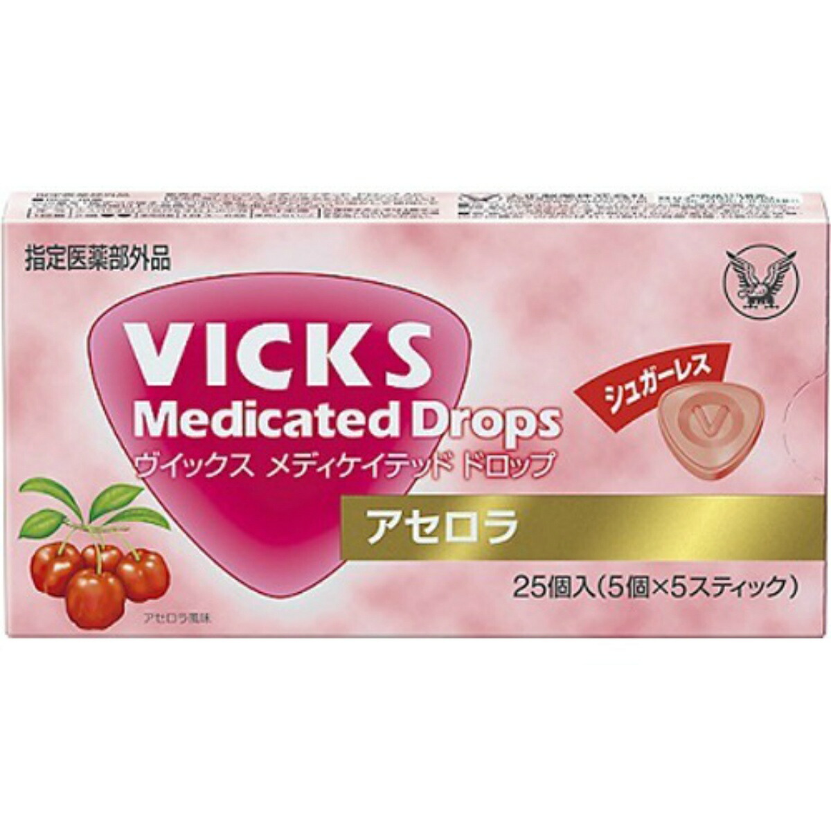 【送料込・まとめ買い×10個セット】大正製薬 ヴイックス メディケイテッド ドロップ シュガーレス アセロラ 25個入
