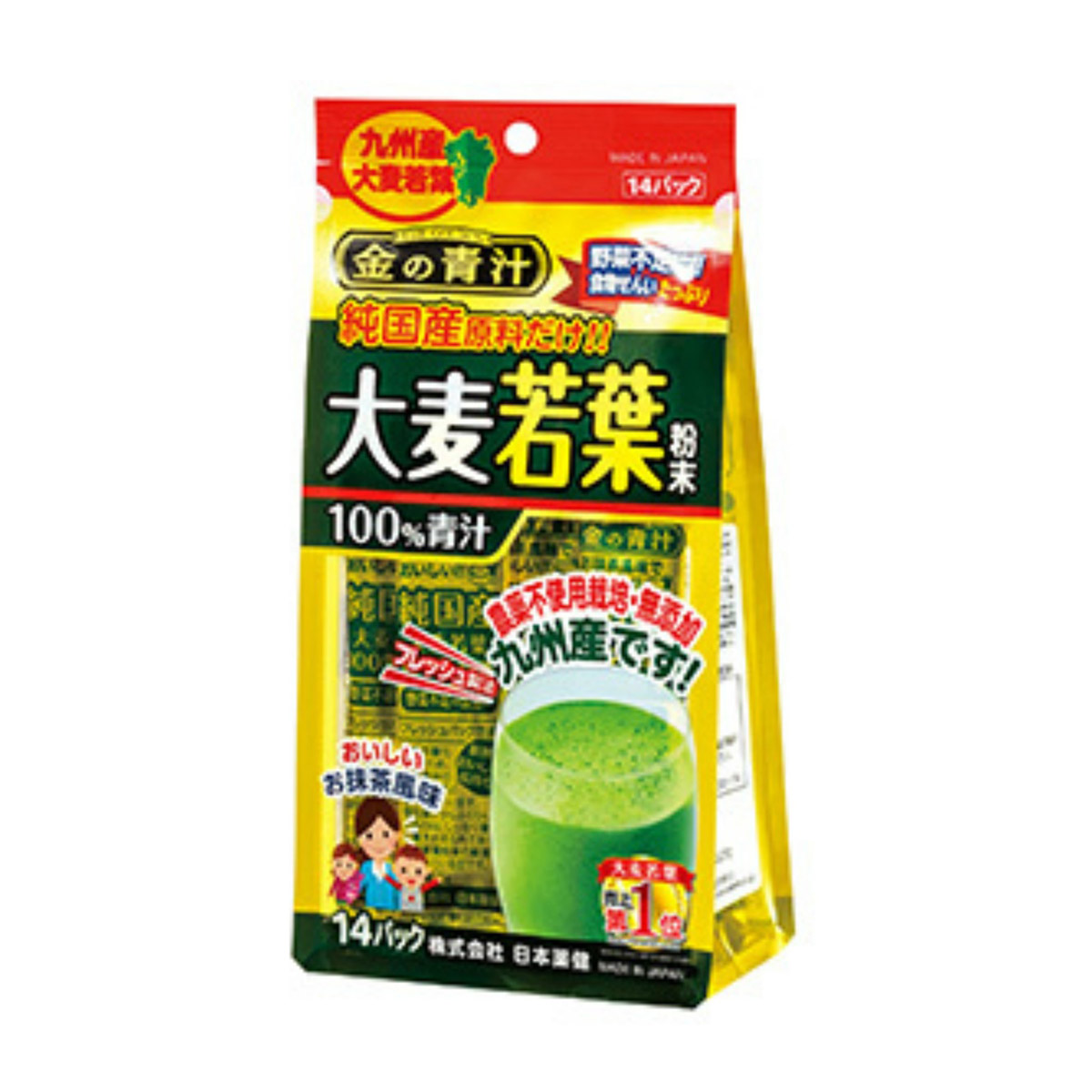 【送料込・まとめ買い×10個セット】日本薬健 金の青汁 純国産 大麦若葉 14包入