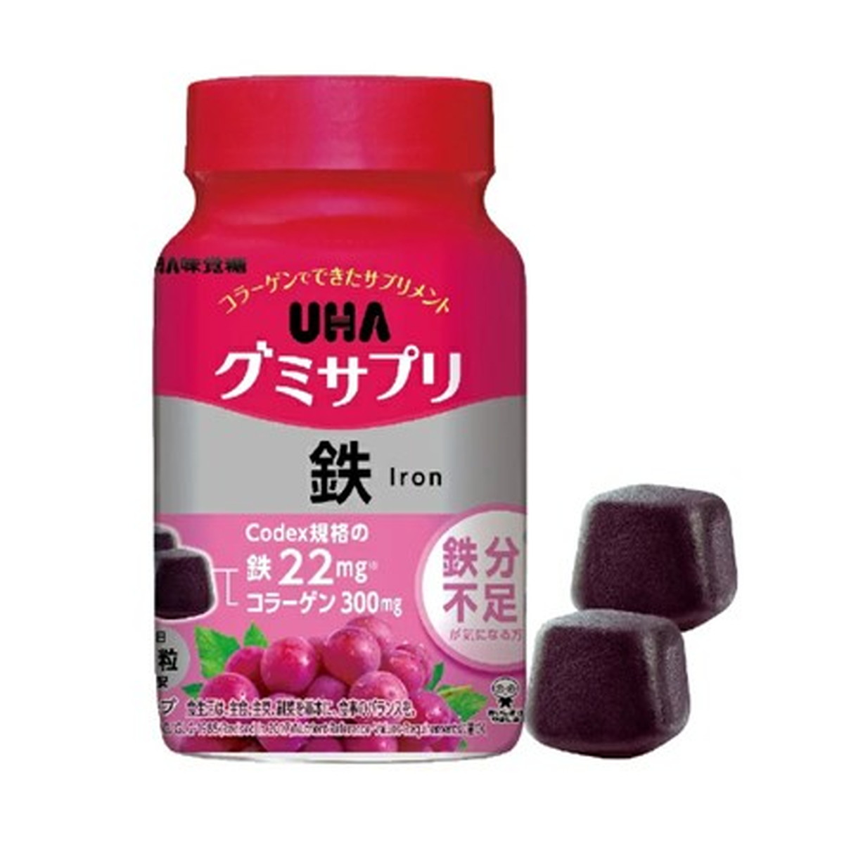 UHA味覚糖 - UHA グミサプリ 鉄＆葉酸 220 粒×3個セット 楽天市場】UHA味覚糖 グミサプリ 鉄 30日 ボトル 200g