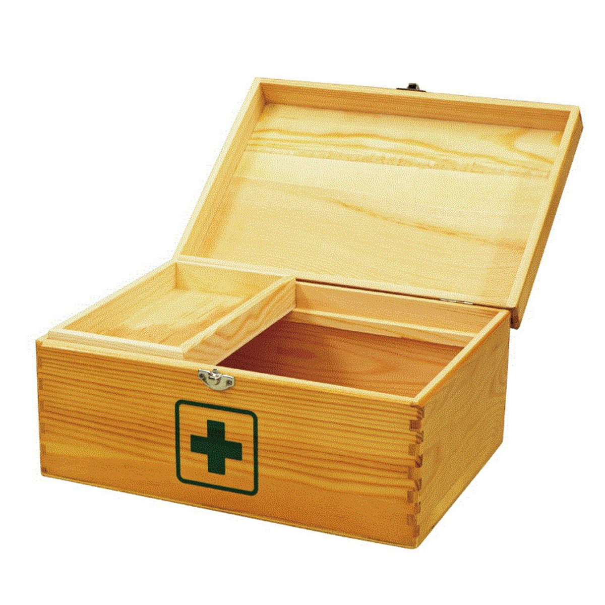 【送料込・まとめ買い&times;3個セット】日進医療器 リーダー 木製救急箱 Mサイズ 衛生材料セット付｜姫路流通センター