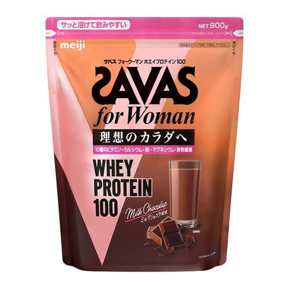 【送料込・まとめ買い&times;3個セット】明治 ザバス ホエイプロテイン100 マルチビタミン&ミネラル ミルクショコラ風味 900g｜姫路流通センター