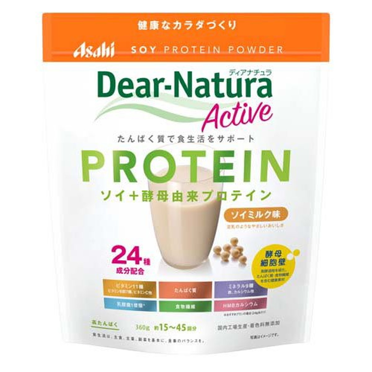 【送料込・まとめ買い×5個セット】アサヒグループ食品 ディアナチュラ アクティブ ソイプロテイン ソイミルク味 360g|姫路流通センター