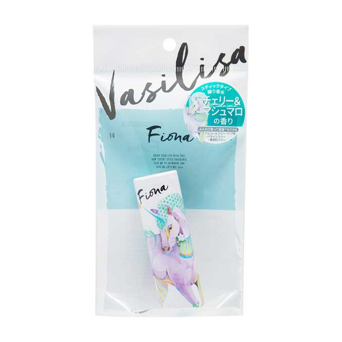 【送料込・まとめ買い×5個セット】フィッツコーポレーション Vasilisa ヴァシリーサ パフュームスティック フィオナ ユニコーン チェリー&マシュマロの香り 5g 練り香水