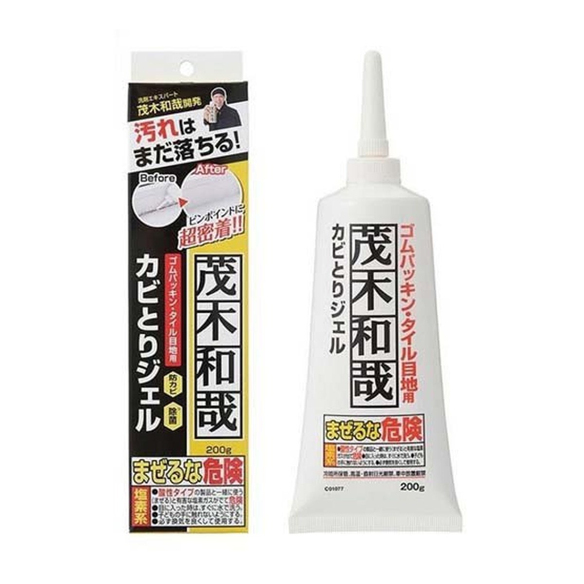 【送料込・まとめ買い&times;10個セット】レック LEC 茂木和哉 カビとりジェル 200g ゴムパッキン・タイル目地用 垂れにくい超密着ジェル｜姫路流通センター