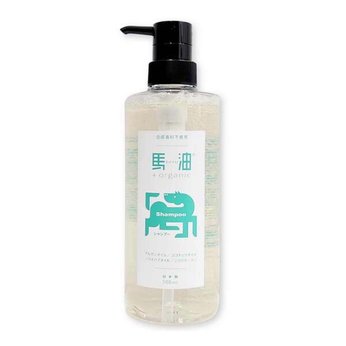 【送料込・まとめ買い×10個セット】アイリスファーマ 馬油+organic シャンプー 500mL バーユプラスオーガニック