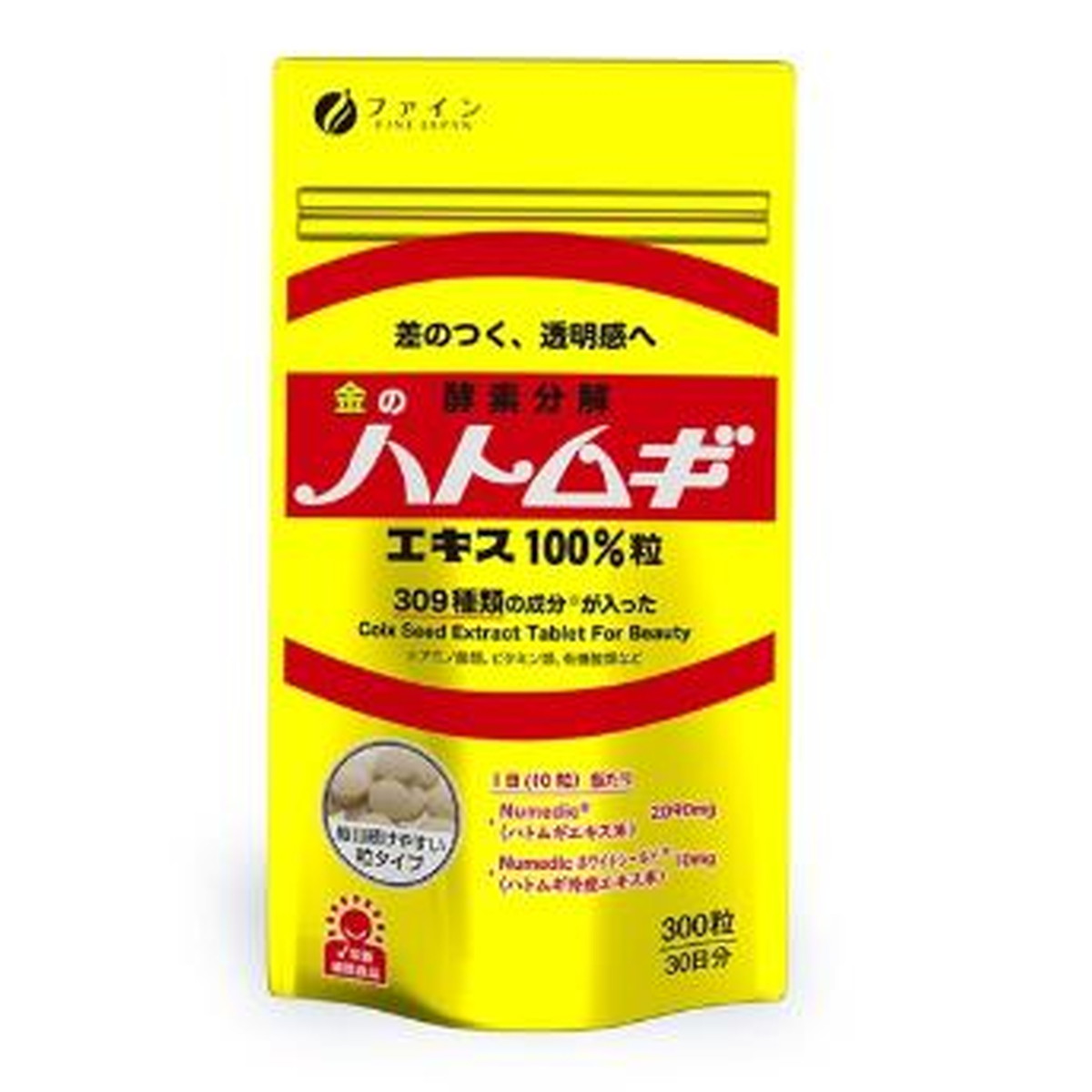 【送料込・まとめ買い&times;10個セット】ファイン 金のハトムギエキス100% 300粒入｜姫路流通センター