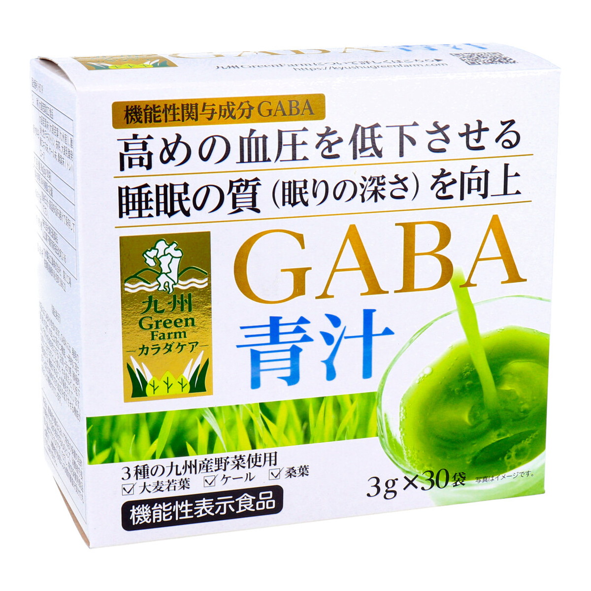 【送料込・まとめ買い&times;10個セット】九州Green Farm カラダケア GABA 青汁 3g&times;30袋入 新日配薬品｜姫路流通センター