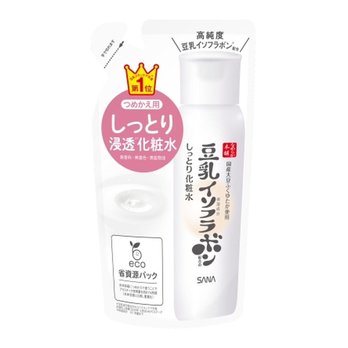 【送料込・まとめ買い×10個セット】常盤薬品工業 SANA サナ なめらか本舗 豆乳イソフラボン しっとり化粧水 NC つめかえ用 180ml