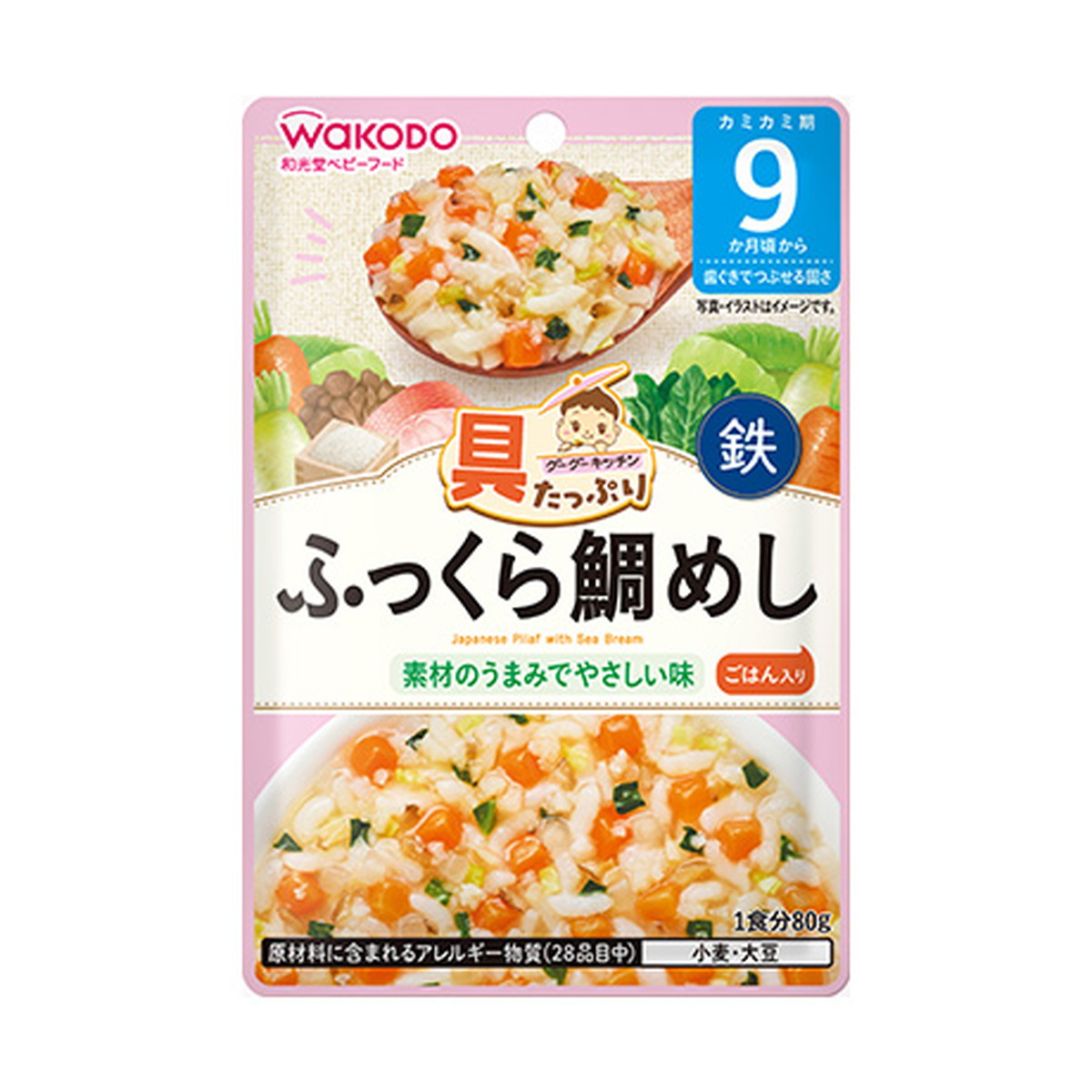 【送料込・まとめ買い×48個セット】和光堂 具たっぷり グーグーキッチン ふっくら鯛めし 80g ベビーフード