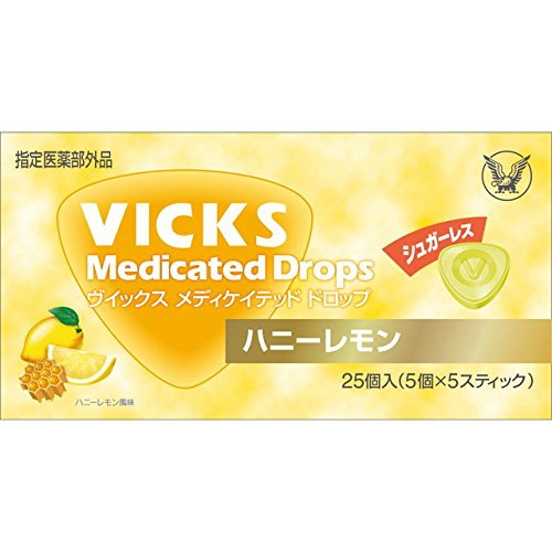 【送料込・まとめ買い×10】大正製薬 ヴィックス メディケイテッドドロップ シュガーレス ハニーレモン 25個入