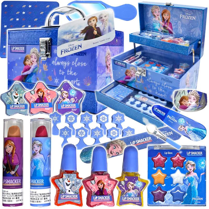 Disney ディズニー アナと雪の女王 キッズ コスメティック バニティケース コストコ 人気 四角 ブルー ディズニー コスメ セット メイク 子供用 化粧品 おもちゃ ネイル おしゃれ 誕生日 クリスマス プレゼント　3,980円以上購入で送料無料（沖縄離島9,980円以上）画像