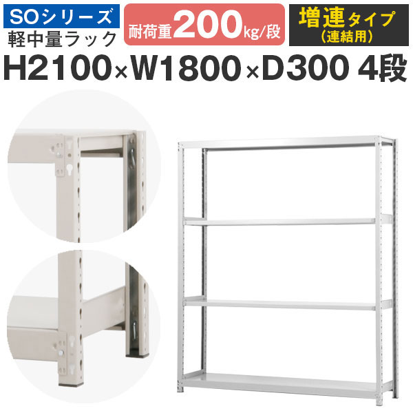 スチール写真仕合わせ 仕合わせ 棚 お勤め用幅180 奥ぶかさ30 高さ210 4段 耐荷重200kg/段 増連スチール写真棚 納める棚 雄螺子受け答え 軽中量棚 シェルフ 公公然たる仕合わせ 事務室 バス発着場 国産 SOつづき物 本棚・ラック・カラーボックス-オープンラック-収納家具