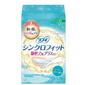 【しろがね色以上の顔ぶれ様押さえる引き換え証散り散り中】30個書き割り 4903111386604ソフィ シンクロ相応う 多くの日の昼用12枚入  治療法部外品