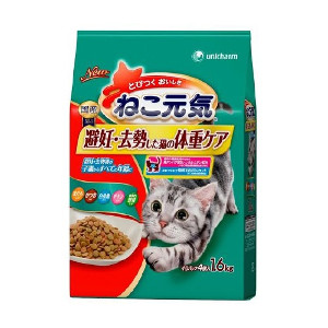 6個セット ユニ・チャーム ねこ元気 避妊・去勢した猫の体重ケア 1.6kg 4520699628423 ※メーカー都合によりパッケージ、デザインが変更となる場合がございます【今ならシルコットウェットプレゼント】