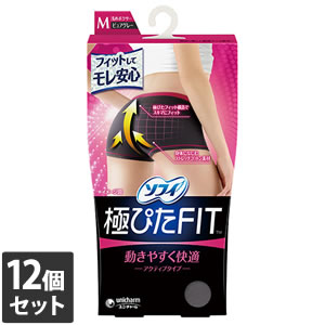 【全品エントリーでポイント10倍 4月17日9時59分まで】12個セット ユニ・チャーム ソフィ 極ぴたFIT アクティブタイプ ピュアグレー Ｌサイズ【今ならシルコットウェットプレゼント】