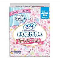 【全品エントリーでポイント10倍 4月17日9時59分まで】１２個セット ユニ・チャーム ソフィ はだおもい 極うすスリム 多い昼～ふつうの日用 羽なし 21cm 42コ入【今ならシルコットウェットプレゼント】