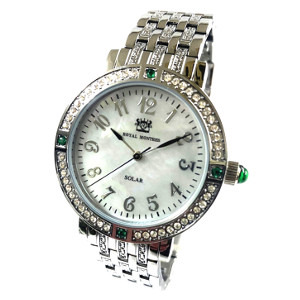 【エントリーでポイント10倍 8月1日9:59まで】ROYAL MONTRES 天然石 ソーラー腕時計 エメラルド RM-0015|アット通販