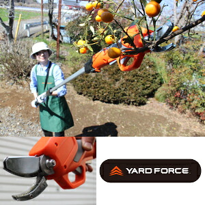 YARD FORCE 12Vコードレス高枝電動ハサミ