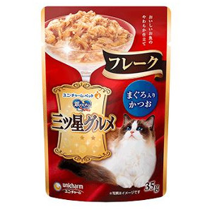【全品エントリーでポイント10倍 4月17日9時59分まで】160個セット ユニ・チャーム 銀のスプーン 三ツ星グルメ パウチ フレーク まぐろ入りかつお 35g