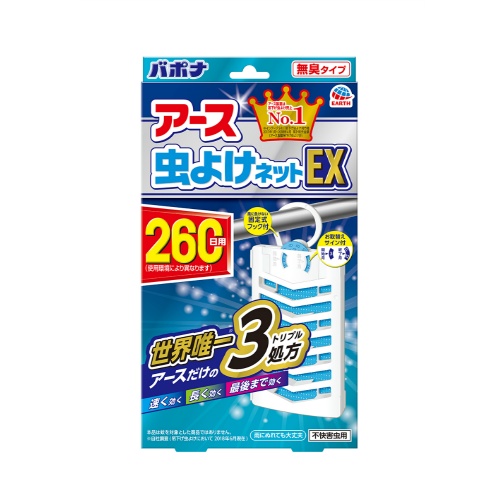 【送料込・まとめ買い×24個セット】アース 虫よけネットEX 無臭タイプ 260日用