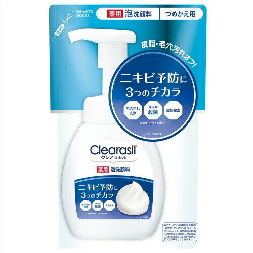 楽天市場 送料込 クレアラシル 薬用泡洗顔フォーム10x 詰替え 180ml 医薬部外品 1個 ニキビ にきび対策 薬用洗顔 日用品 生活雑貨の店 カットコ