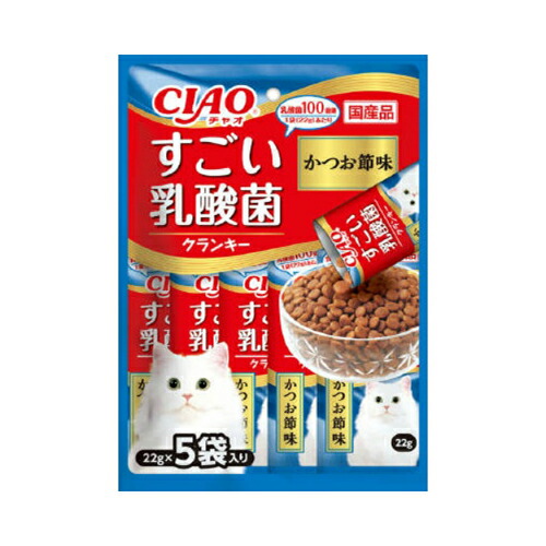 【送料込・まとめ買い×24個セット】いなば CIAO チャオ すごい乳酸菌 クランキー かつお節味 22g×5袋入 1個 4,703円