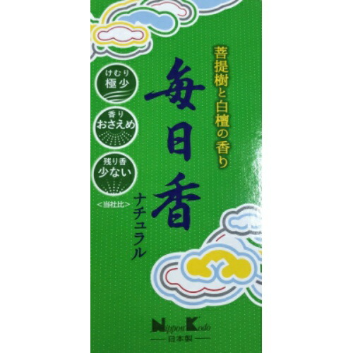 【送料込・まとめ買い×60個セット】日本香堂 毎日香 ナチュラル バラ 140g