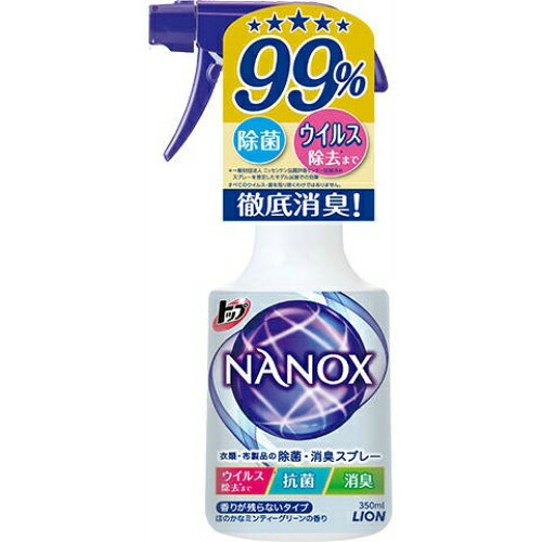 【送料込・まとめ買い×12個セット】ライオン LION トップ ナノックス NANOX 衣類・布製品の除菌・消臭スプレー 本体 350ml
