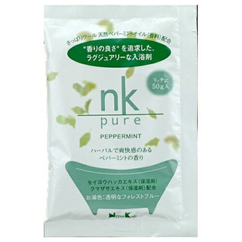 【送料込・まとめ買い×144個セット】日本香堂 nk pure 入浴剤 ペパーミント 50g 1個