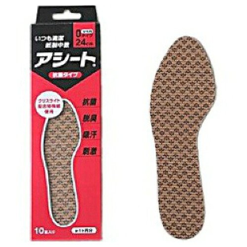 【送料込・まとめ買い×36個セット】アシート Oタイプ 抗菌 女性用 24cm 10足分入 1個