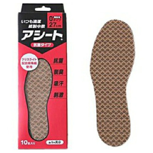【送料込・まとめ買い×36個セット】アシート Oタイプ 抗菌 男性用 27cm 10足分入 1個