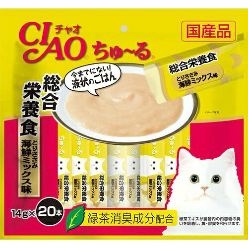 【送料込・まとめ買い×16個セット】いなば チャオ ちゅ～る 総合栄養食 とりささみ 海鮮ミックス味(14g*20本入) 1個