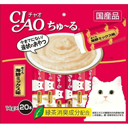 【送料込・まとめ買い×16個セット】いなば CIAO ちゅ～る 20本入 まぐろ 海鮮ミックス味