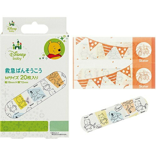 【送料込・まとめ買い×200個セット】 スケーター 救急 ばんそうこう POOH(ベビー) Mサイズ 20枚入り QQB1 1個