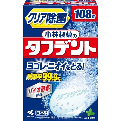 【送料込・まとめ買い×32個セット】小林製薬 タフデント 108錠 総入れ歯専用 洗浄剤 ミントの香り