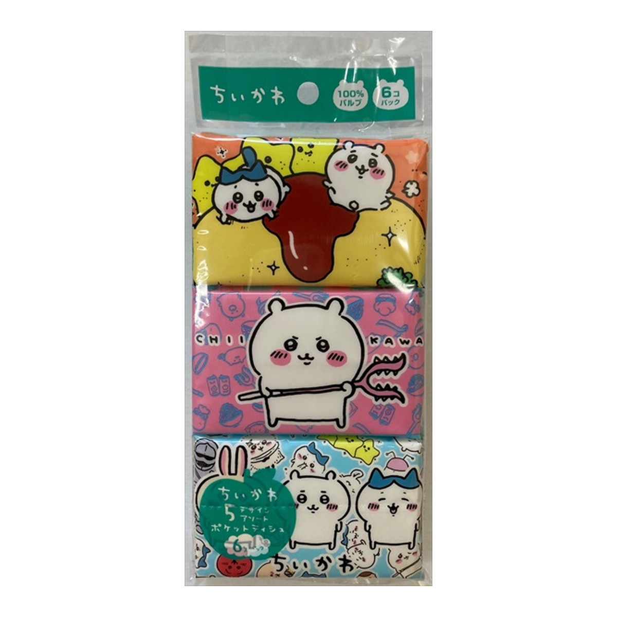 【送料込・まとめ買い×200個セット】河野製紙 ちいかわ ミニポケットティシュ 6コパック